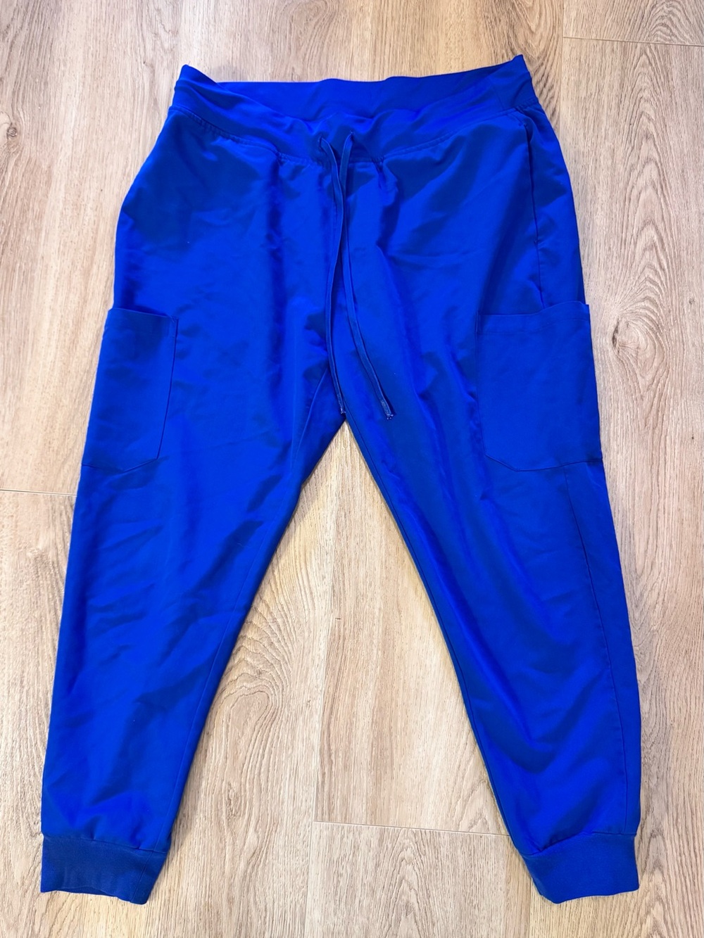 Mandala Royal Blue scrub Jogger Pants with Side Pockets Sz PL